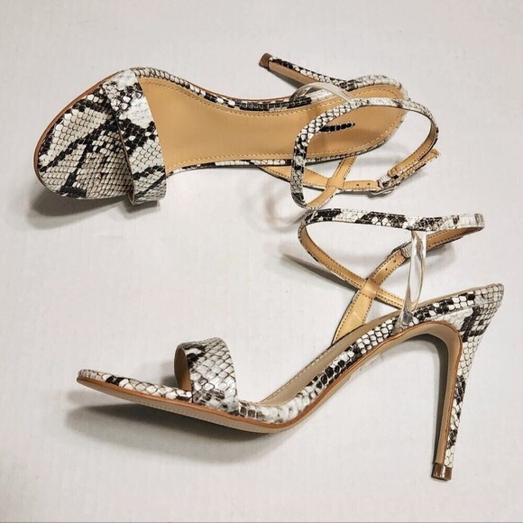 Guess Kabelle Faux Python Ankle Strap Stiletto Heels Black Gray 6.5 - Picture 3 of 10